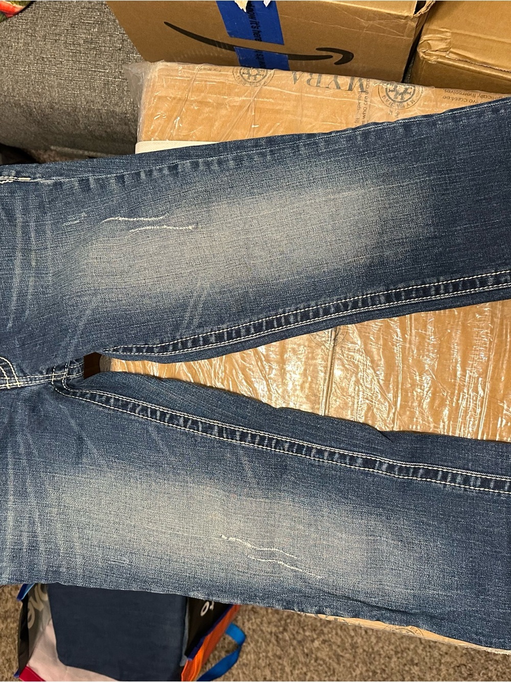 Miss Me Women's Blue Washed Slim Straight Jeans